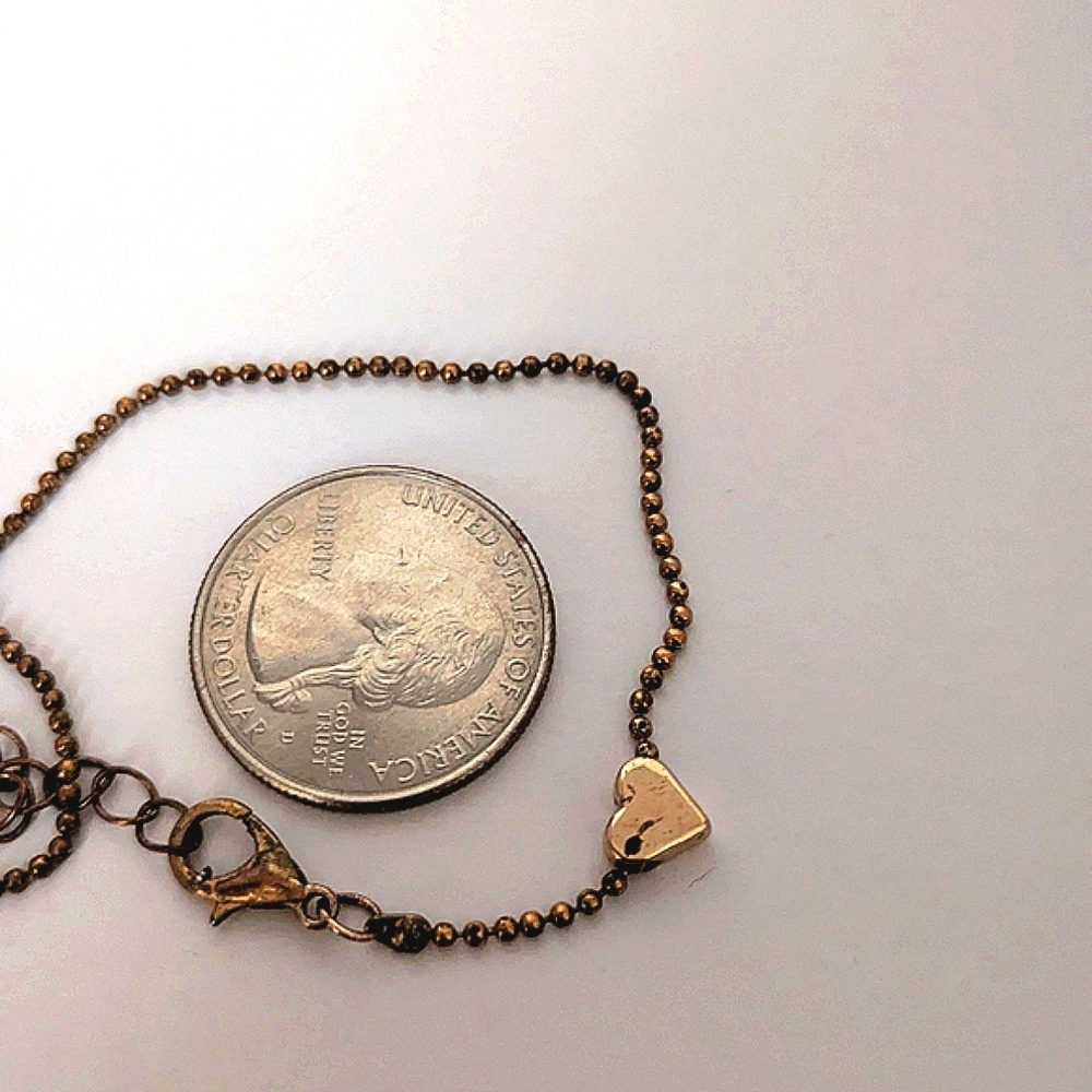Gold Heart Anklet - Picture 2 of 3